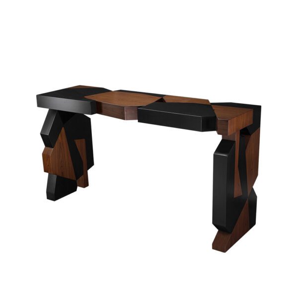 RNA/DNA Console: Molecular Masterpiece in Walnut & Black - Luxury Meets Science in R'kan's Avant-Garde Furniture Design