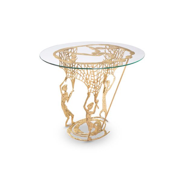 STORY OF US Side Table: Artisanal Brass & Glass Table Celebrating Human Connections